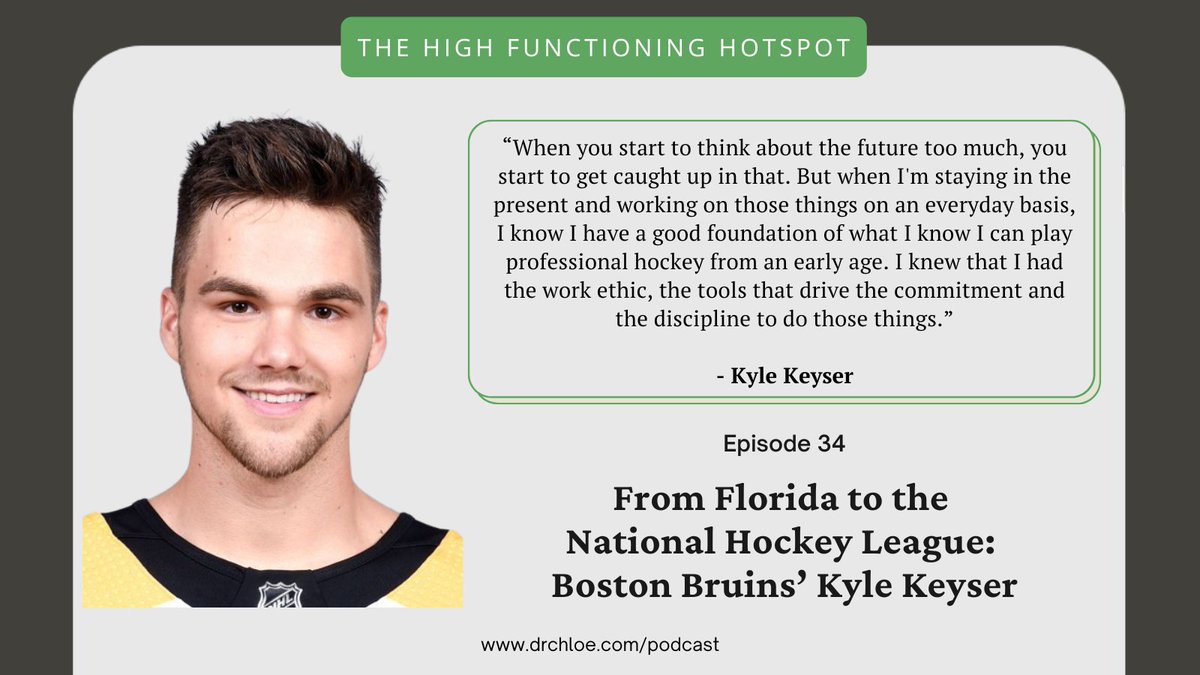 The latest episode of the High Functioning Hotspot is live. My guest for this episode is <a href="/KyleKeyser38/">KK38</a>, <a href="/NHLBruins/">Boston Bruins</a>' goaltender! 🤩

Tune in today 👉hubs.la/Q01lXN6F0

#NHLBruins #athlete #anxiety #mentalhealth #goals #NHL #hockey #bostonbruins #boston #bruins #podcast
