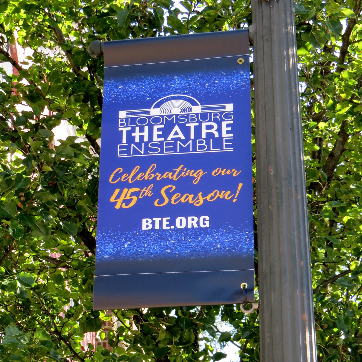 It's official! Season 45 is kicking off next week with 'The Thin Place' - a haunting, spooky treat. A huge thanks to <a href="/BloomsburgTown/">Town of Bloomsburg</a> &amp; the Bloomsburg Public Works Dept for their support and assistance in getting our banners up around town!
bte.org || 570-784-8181