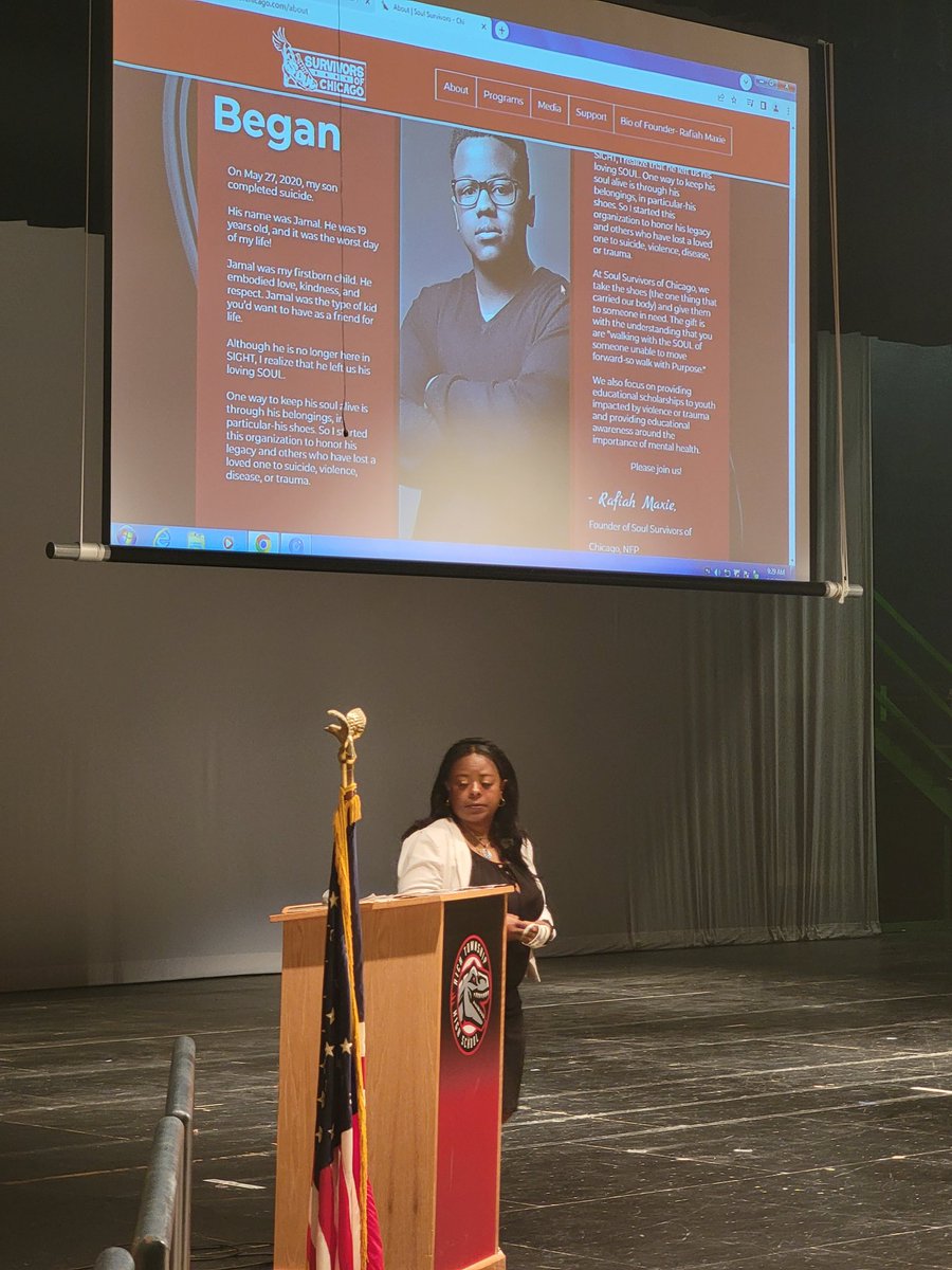 mscreer17's tweet photo. Thanks @RafiahMaxie for speaking with our students and sharing your story. @RichTownshipHS #SuicidePreventionMonth #SuicidePrevention
#richinstudentssuccess https://t.co/Ftyl7bW8Bb