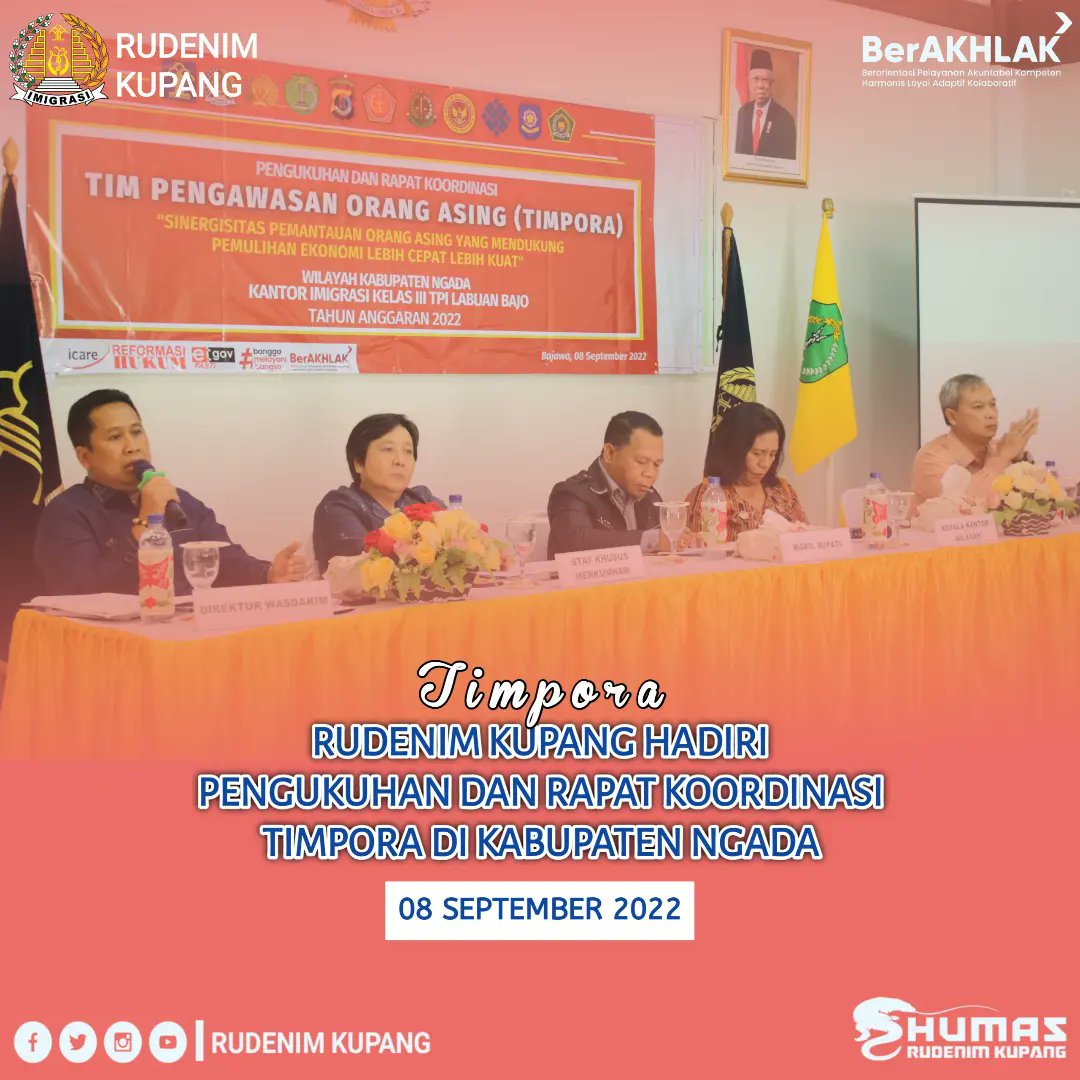 rudenim_kupang's tweet photo. RUDENIM KUPANG HADIRI PENGUKUHAN DAN RAPAT KOORDINASI TIMPORA DI KABUPATEN NGADA

#direktoratjenderalimigrasi #imigrasiindonesia #infoimigrasi
#indonesiaimmigration
#Timpora https://t.co/KlDjNAK6Mm