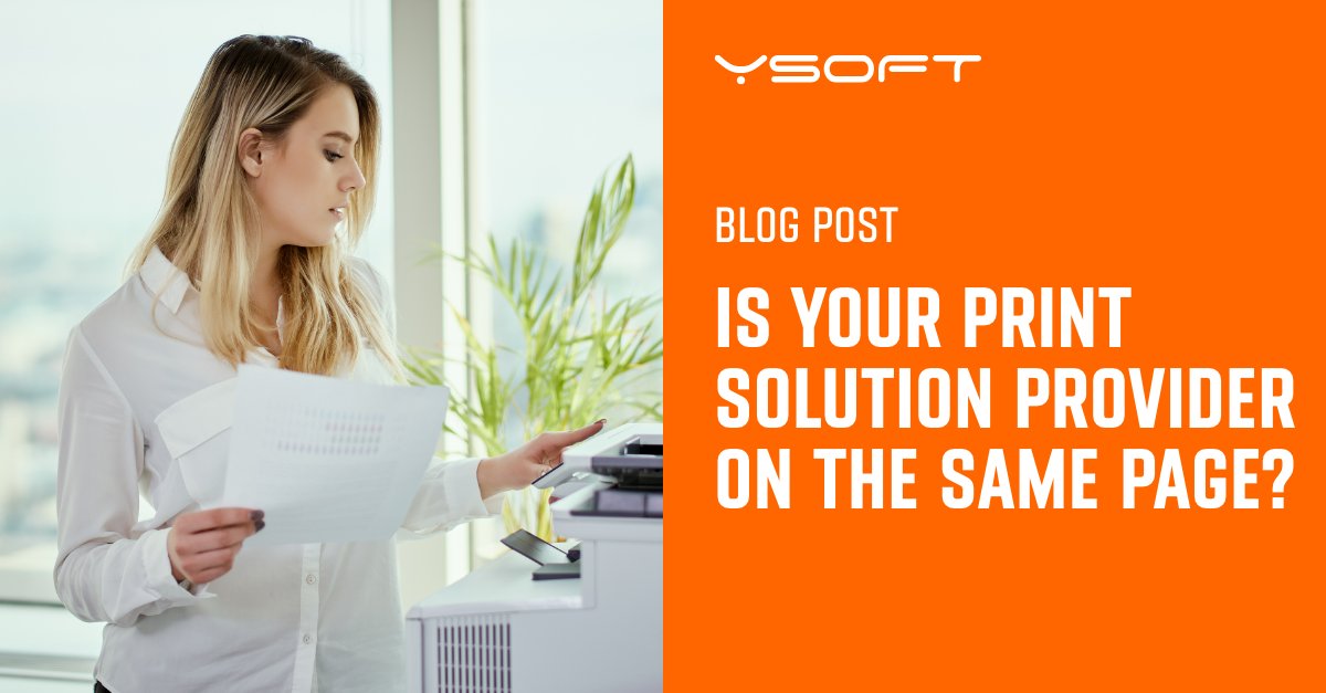 YSoft's tweet image. Our latest blog post looks at the importance of knowing who you’re partnering with when building your #printenvironment. Look for a company that is also growing and adapting and has #values that match your own. #gotyourback #printmanagement

ow.ly/ib1i50KxMS8