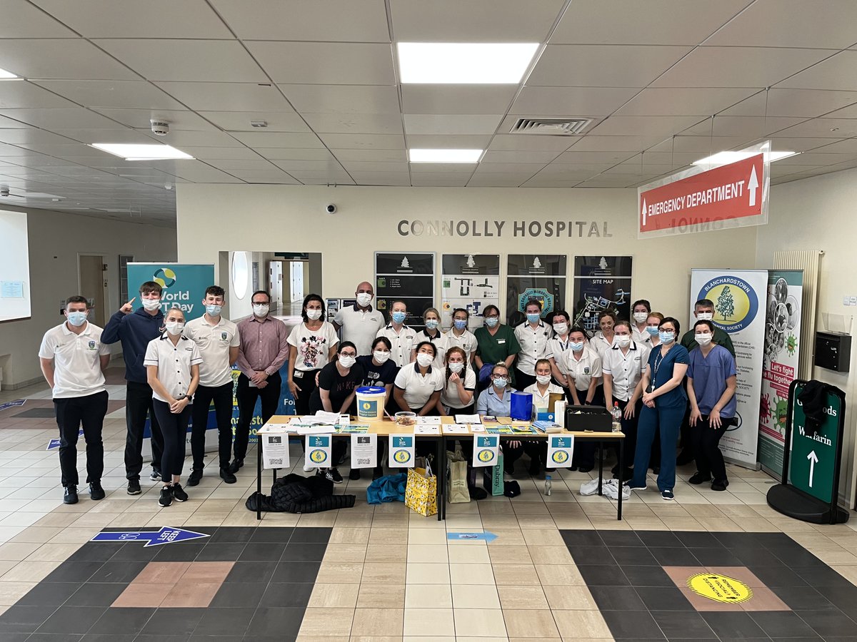 BHSocietyIE's tweet photo. Thank you to our Physiotherapy Staff and Students for organising a wonderful World Physiotherapy Day 2022, especially Eoin and Michelle. Fun, games, competition and prizes guaranteed.
€605 raised yesterday, which will help to enhance patient comforts at our hospital. https://t.co/wwM4D1bPXE