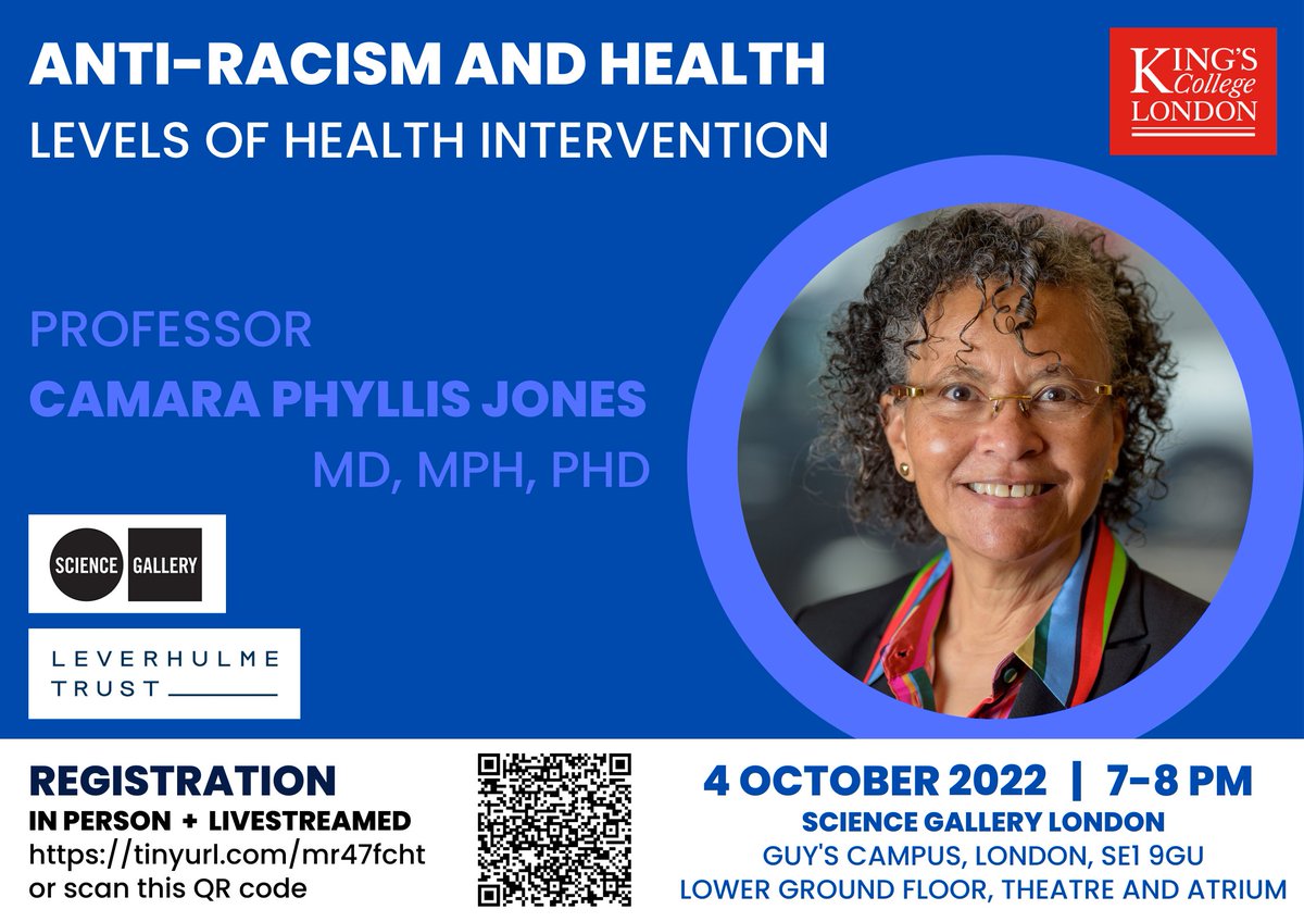 Happy to announce my first public lecture as a @LeverhulmeTrust Visiting Professor in Global Health and Social Medicine @KingsCollegeLon Tues 4 Oct 2022 In person + Livestreamed 7pm to 8pm BST 2pm to 3pm EDT 11am to 12nn PDT Eventbrite registration tinyurl.com/mr47fcht