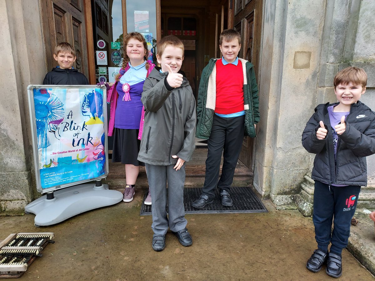 LadesideASC's tweet photo. The White Room greatly enjoyed their morning visit to Jill Calder's  "A Blink of Ink" exhibit at Callendar House. We look forward to making our own ink picture next week. #CallendarHouse #JillCalder https://t.co/JG4yHj4X6Y
