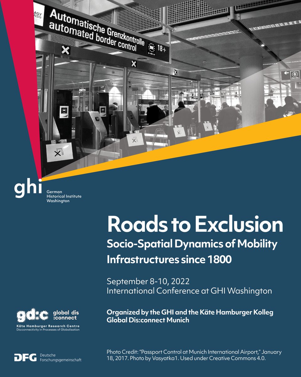 For more information on our conference "Roads to Exclusion: Socio-Spatial Dynamics of Mobility Infrastructures since 1800," taking place this week, visit the conference webpage: ghi-dc.org/events/event/d…