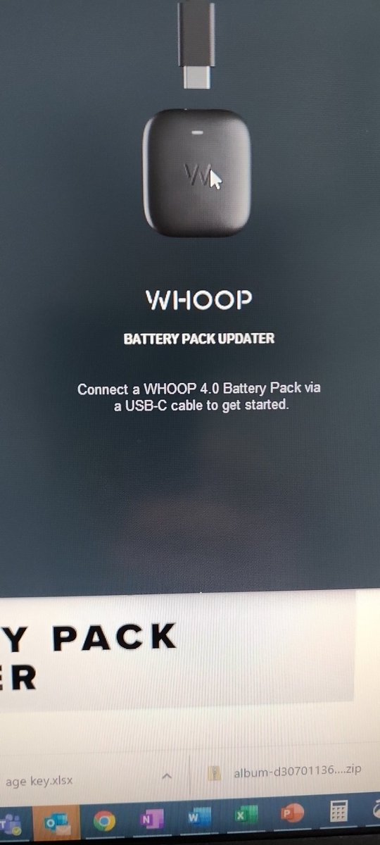 KyleMPhelps's tweet photo. @whoop any idea why my computer never recognizes the battery pack when I run the updater? Yes I'm using the USB C cable from Whoop. Yes it's connected. Yes I've tried other slots. https://t.co/LXeug61TcO