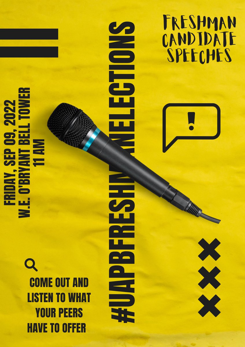 Come out to the bell tower, today, and listen to your 2022-2023 Freshman Candidates 🦁🖤💛 We highly recommend all Freshman to attend. #UAPBFreshmanElections #UAPBSGA #UAPB2TheTop #SGAatWork #TheProsperityAdministration