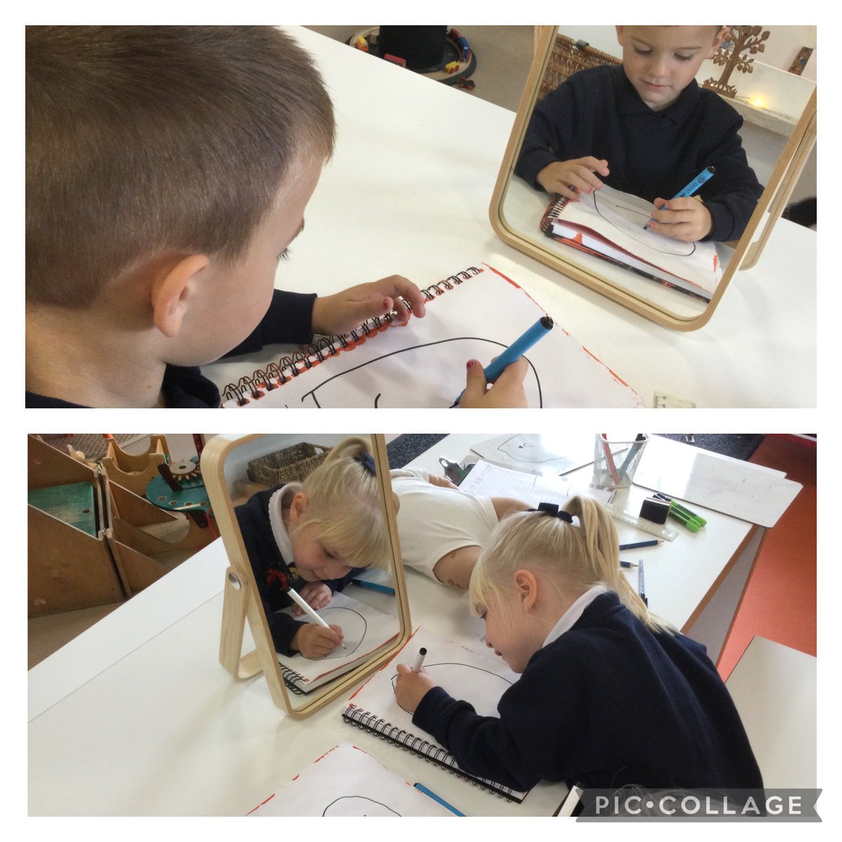 ysgolyddraig's tweet photo. #YYDHensol We looked carefully at our features on our face. We talked about them and drew a self portrait. #YYDCreativity https://t.co/8zvVNe7ga1