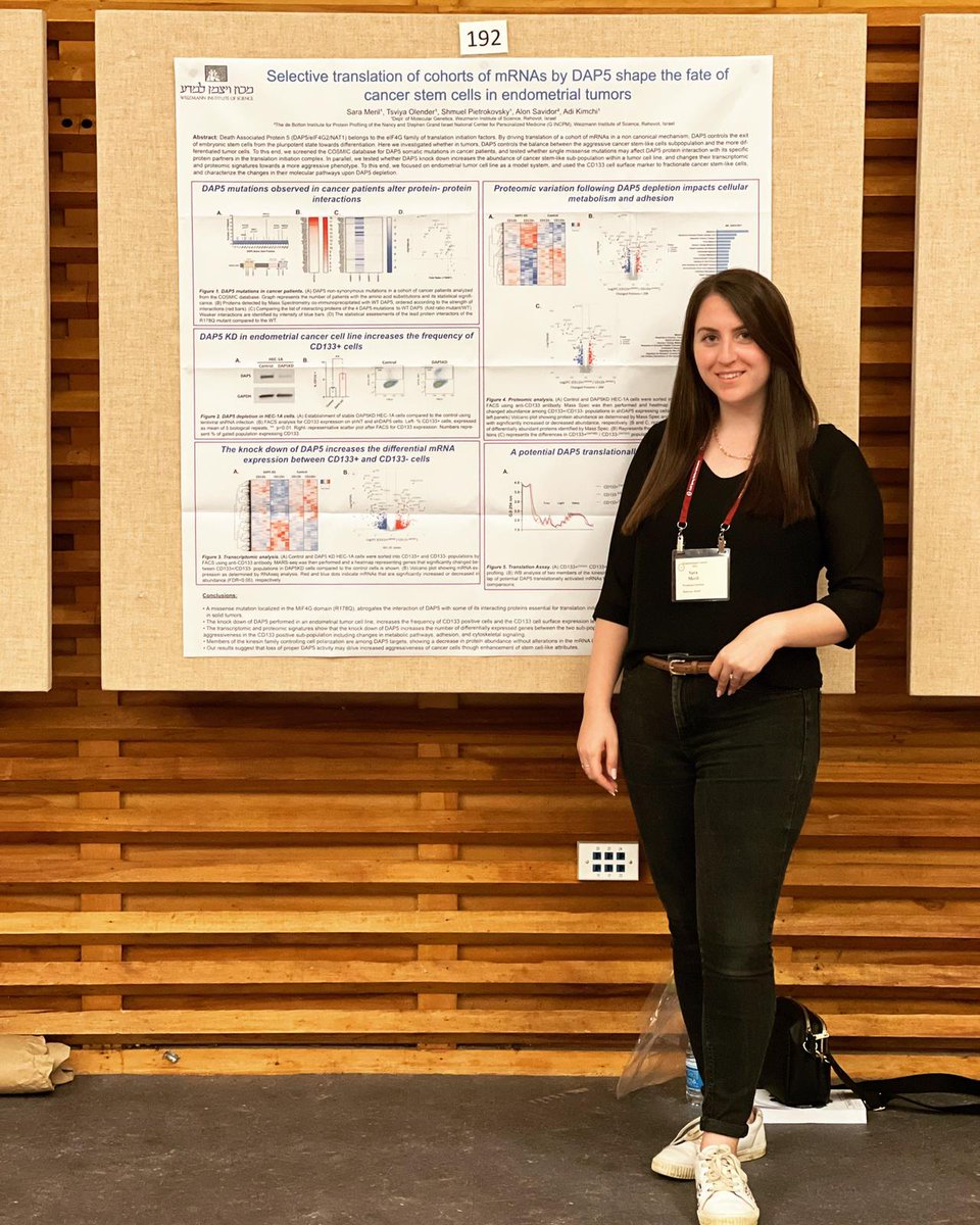 SaritMeril's tweet photo. What a phenomenal conference this has been so far- very happy to have presented my poster on selective translation of cohorts of mRNAs by DAP5 shape the fate of cancer stem cells in endometrial tumors.

#cshltranscon #CancerResearch #translation #KimchiLab https://t.co/fpDB6vUXbe