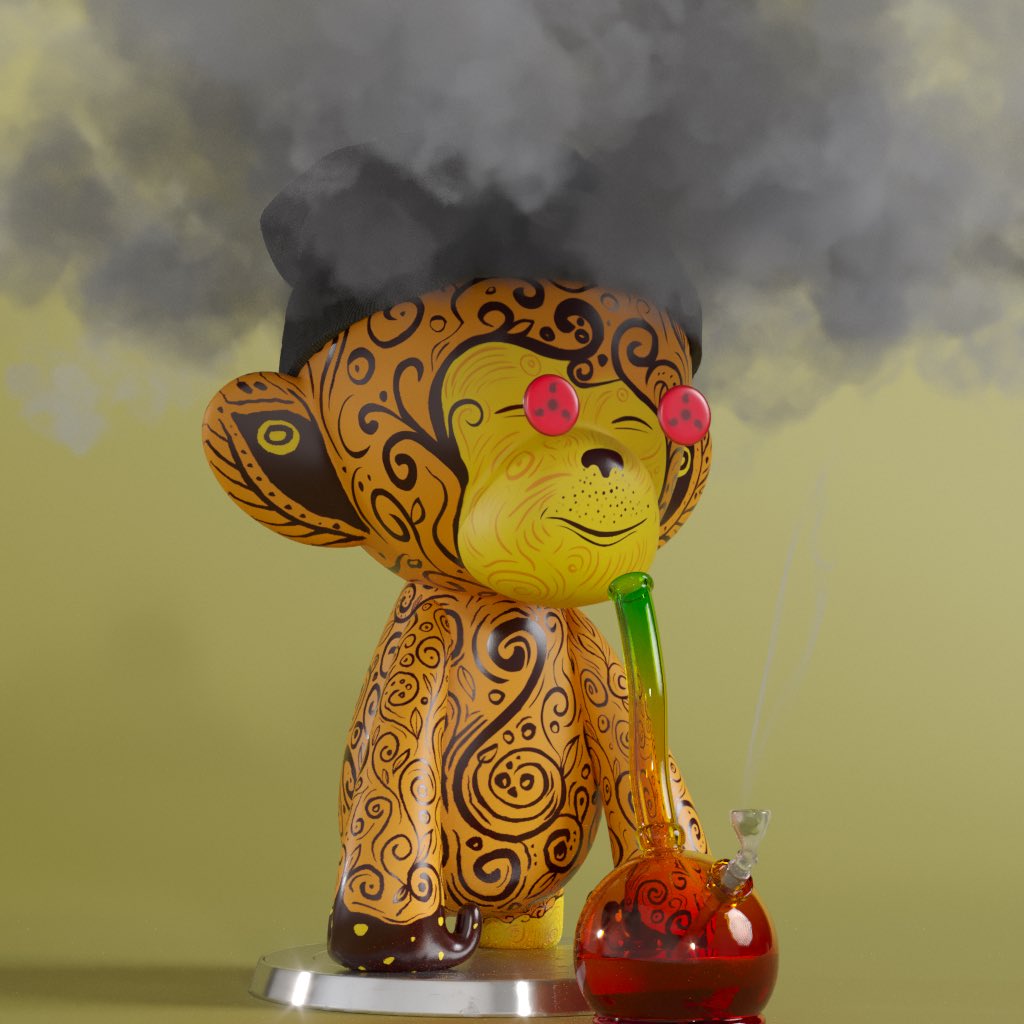 Vbelikethat's tweet photo. GM to my nft fam and to my fellow @artmonkees!!

It’s the MFin weekend!!! Go ahead n load u a bowl of ur fav breakfast snack and lessss getit😈😤💨

#artmonkees #passthebong #NFTs 
#NFTCommunity #SolNFTs https://t.co/s1tcNm7A4Y