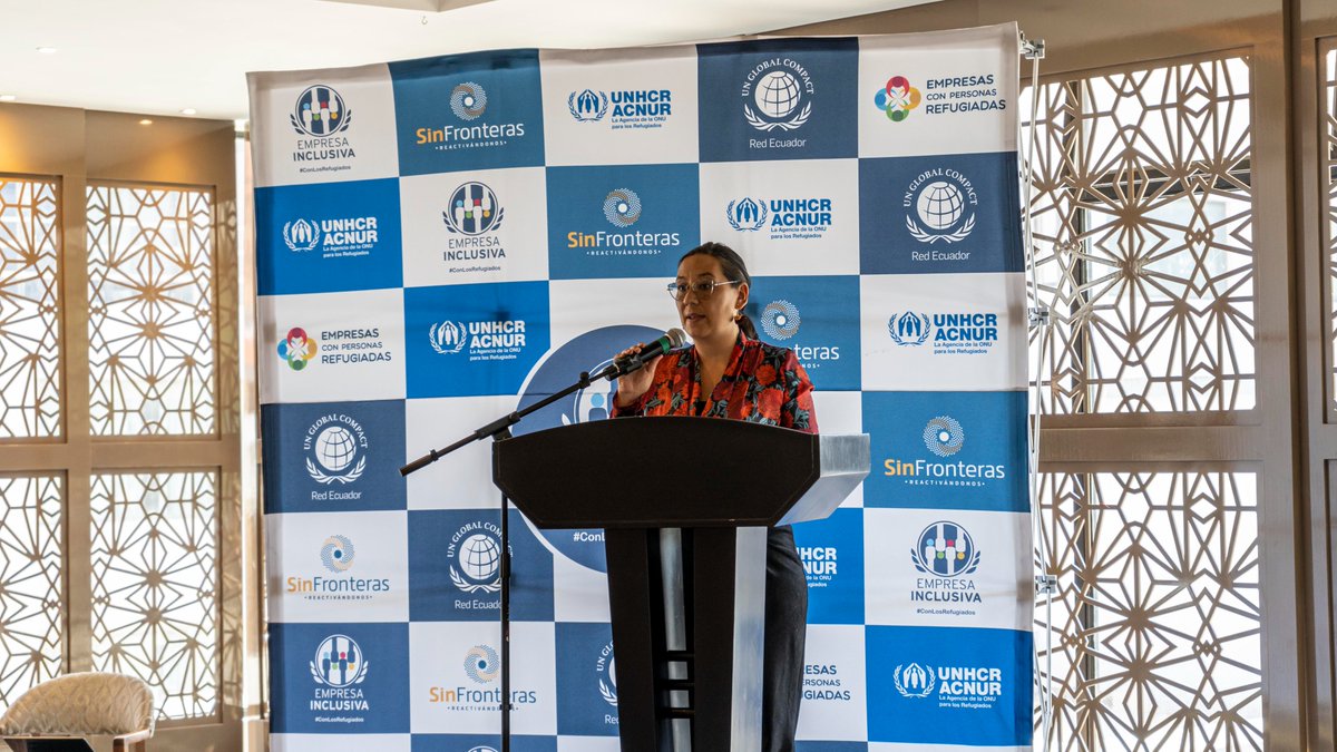 Estamos en #Cuenca🇪🇨 presentando el Sello Empresa Inclusiva.

Se trata de una iniciativa que busca reconocer buenas prácticas del sector privado en materia de inclusión laboral de personas refugiadas y migrantes en Ecuador.

Recuerda: #LaInclusiónEsMejorNegocio.