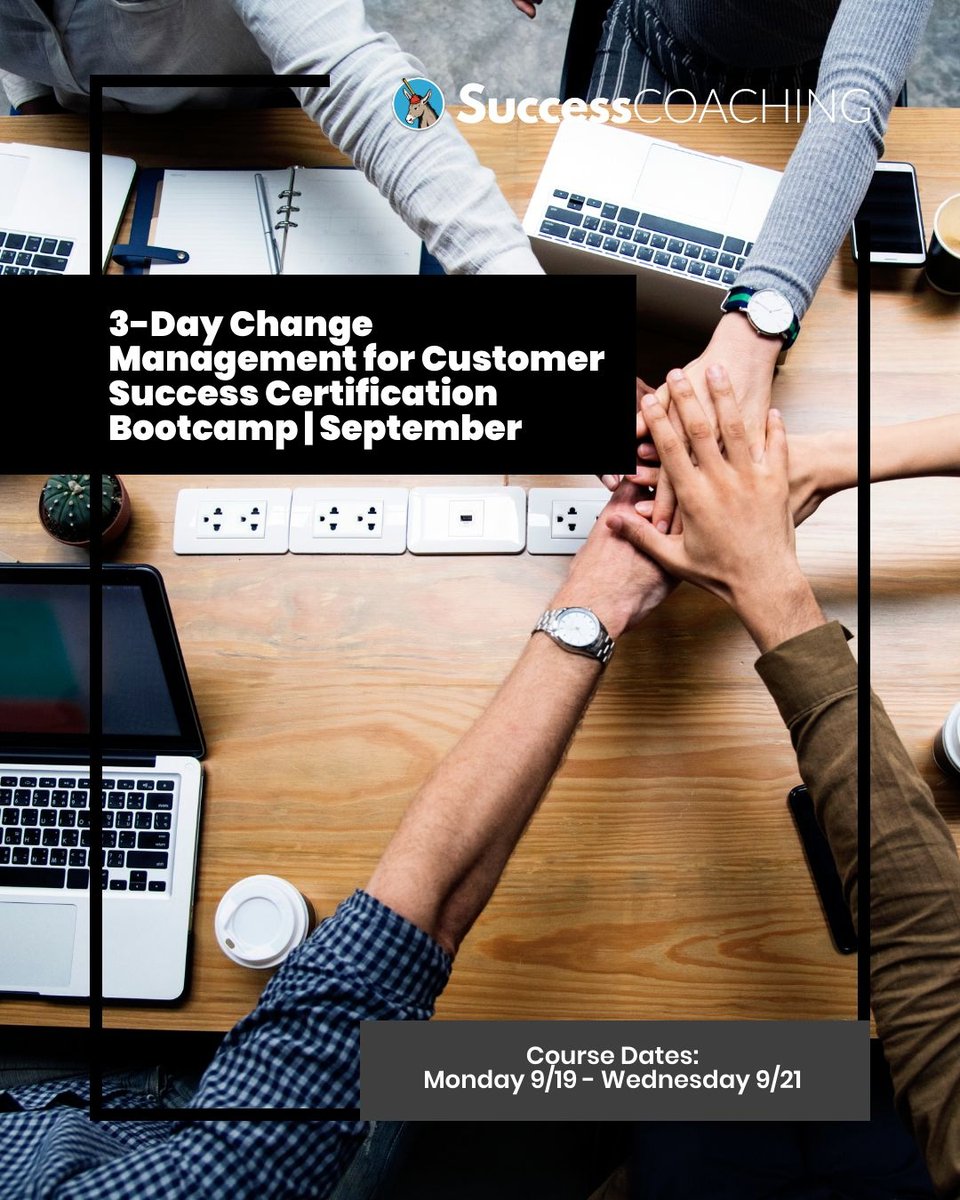 success_hacker's tweet image. Start building your change management skills with the 3-Day Change Management for Customer Success Bootcamp.

Register with code CM4CS-100 for $100 off:
successcoaching.co/bootcamps/2022…

#customersuccess #successcoaching