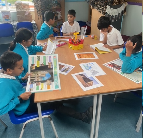 BJ_Year5's tweet photo. Year 5 enjoyed their immersion morning today where they delved straight into an exploration of their new topic: the Golden Age of Islam! This involved activities such as food tasting, Islamic geometric art and exploring Middle Eastern folk tales in the book Arabian Nights. https://t.co/akQA6WvnSQ