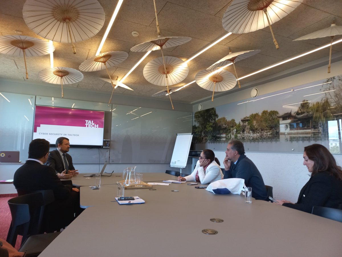 CyberTaltech's tweet photo. We had a wonderful opportunity to meet guests from Ecuador 🇪🇨 @CEDIAec hosted by @Cyber4Dev. Was a pleasure to introduce our study programmes, team of #CyberTaltech, the #cybersecurity #research done at #TalTech and hear about the experience of our #international colleagues. https://t.co/kiiQFAAwF6