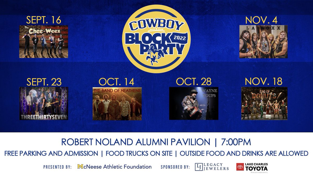 𝙏𝙝𝙖𝙩’𝙨 𝙧𝙞𝙜𝙝𝙩, 𝙩𝙝𝙚 𝘾𝙤𝙬𝙗𝙤𝙮 𝘽𝙡𝙤𝙘𝙠 𝙋𝙖𝙧𝙩𝙞𝙚𝙨 𝙖𝙧𝙚 𝙗𝙖𝙘𝙠!

We’ll see you EVERY Friday night before home football games in the Alumni Grove! 

#GeauxPokes | #CowboyBlockParty