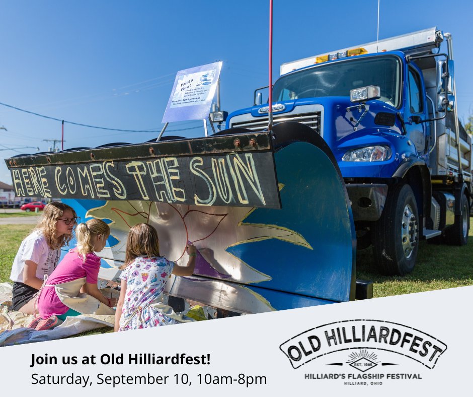 The annual Old Hilliardfest Art &amp; Street Fair will take to the streets again for the 38th year, TOMORROW (September 10)!!! The event will take place in Downtown (Old) Hilliard, on Main Street, from 10am through 8pm. Live music, great food, family activities, and more!