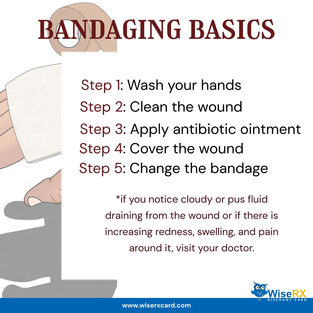 WiseRXCard's tweet photo. A well prepared first aid kit can help treat #injuries in #emergency situations. You can purchase a pre-packed kit or make your own. But first, you must understand the #bandaging basics.
https://t.co/2uHPZpQ7lS
#wiserxcard #firstaid #health #healthcare #safety #likes #follow https://t.co/j0iTNXqZp7