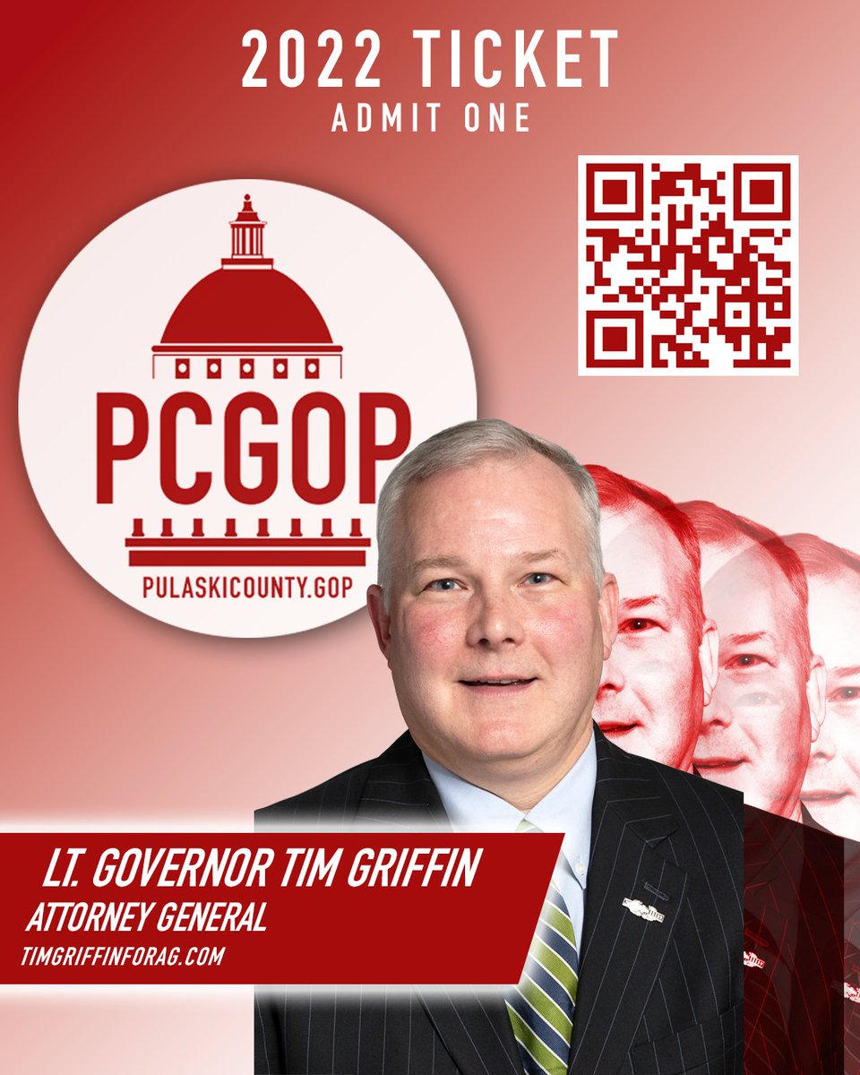 PulaskiARGOP's tweet photo. Pulaski Republicans have the opportunity to keep the @ARGOP state majority this year. Meet our Attorney General nominee, Lt. Gov. @TG4AG. Scan the QRCode to support his campaign or visit https://t.co/wxXxIPXALm & let's return him to the Capitol. #arpx #arleg #pcpx https://t.co/ag0YJVynuZ