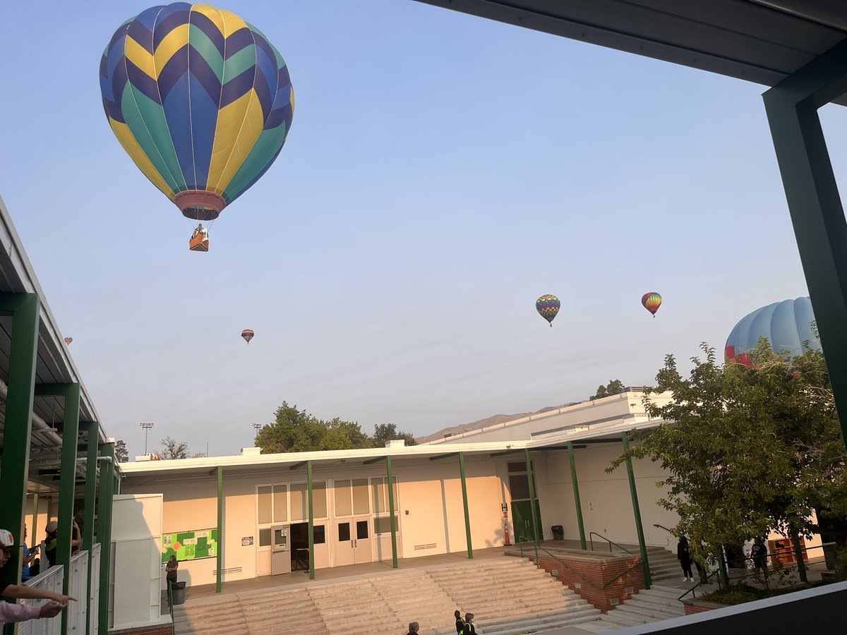 Such a magical morning at Clayton Middle school this morning.  The kids loved seeing the balloons right over Clayton’s courtyard and library.  #ClaytonLibrary1