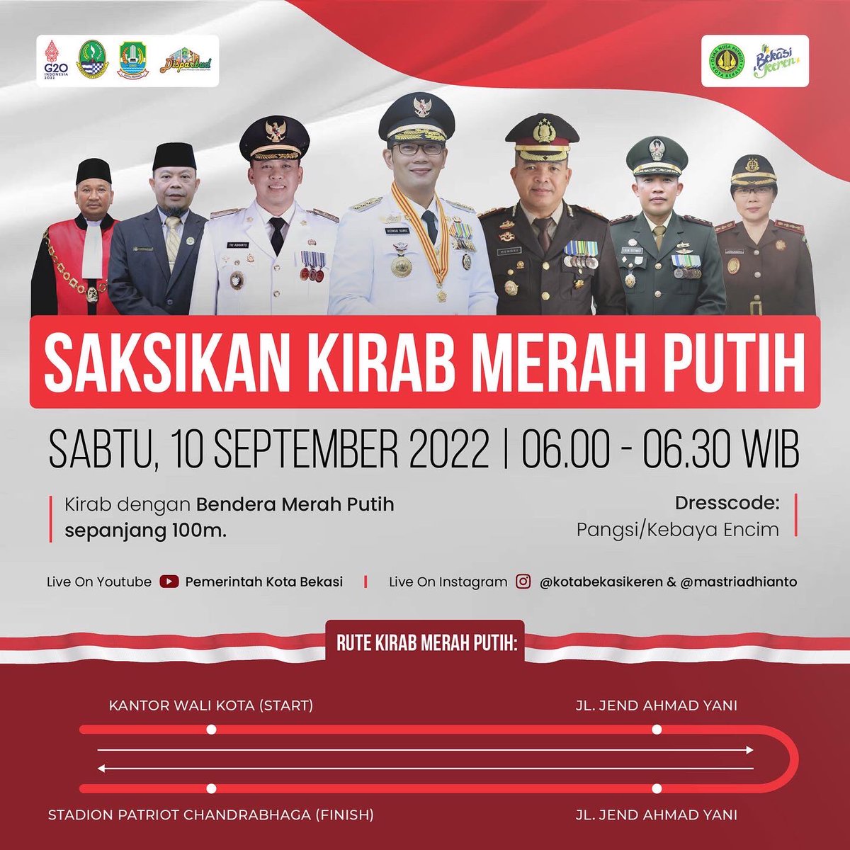 mas_triadhianto's tweet photo. Besok, saya mengajak warga Kota Bekasi untuk Datang dan Saksikan Pesona Nusantara Bekasi Keren

Sabtu, 10 September 2022
06.00 WIB - Selesai
di Stadion Patriot Candrabhaga

GRATISSSS! https://t.co/BIGyb60RT4