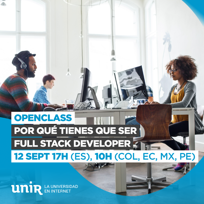 UNIR_Ecuador's tweet photo. #OpenClass 🖥️
Conoce las posibilidades de un #FullStackDeveloper, una profesión en permanente crecimiento y gran demanda laboral.

👥 Ponentes: @JLabsdev, Director del Máster en Full Stack Developer de @UNIRuniversidad, y los docentes @m_giron y @fexblanco.

📅 12/sep
🕐 10h00 🇪🇨