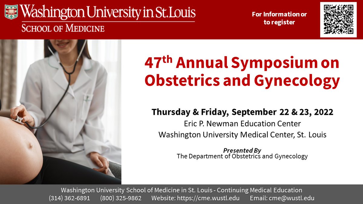 wustlcme's tweet photo. Don't forget to register for our Annual Symposium on Obstetrics and Gynecology, presented by @WashU_OBGYN #cme #obgyn https://t.co/pMqSiath88 https://t.co/NamrcQLK24