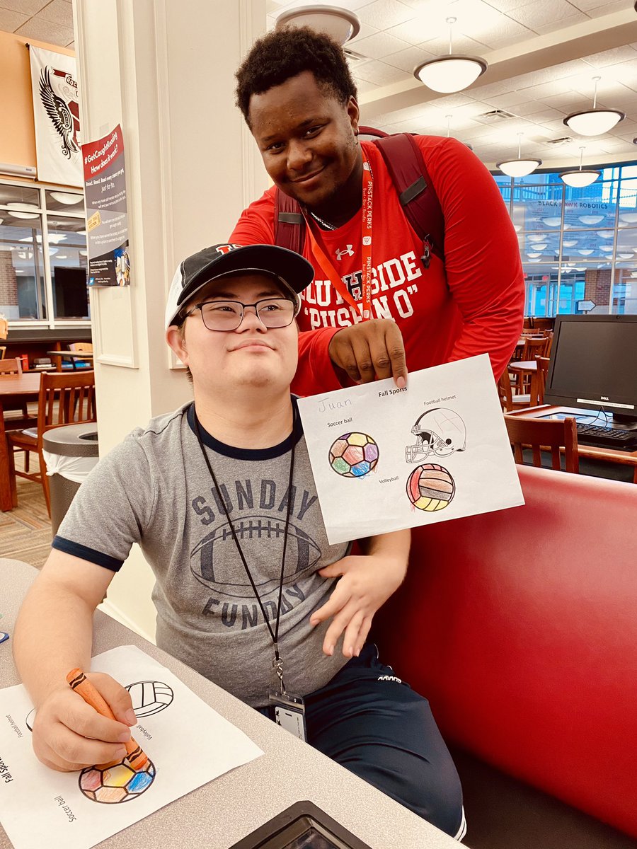 Peep the H that Juan drew on his football helmet. <a href="/JohnHarrell_BNC/">John Harrell</a> &amp; <a href="/awwatson04/">Addison Watson</a> found it worthy of some new spirit gear! <a href="/RHHSHawks/">Rockwall-Heath HS</a>