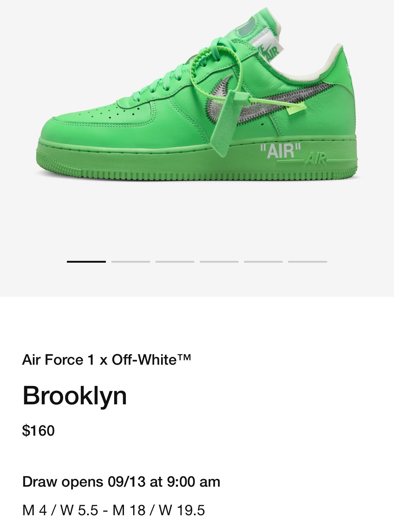 Nice Kicks on X: The Off-White x Nike Air Force 1 “Brooklyn” drops  September 13 via SNKRS Draw 😬 @nicedrops  / X