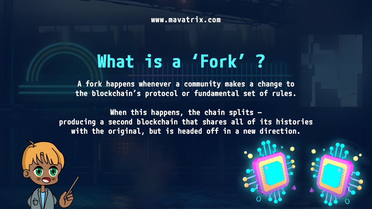 Have you ever heard the term fork? 🧐
We’re not talking about cutlery of course…
Let's find it out what it is! 🧑‍🎓

Check out our website!
✅ mavatrix.com
-
-
#blockchain #cryptoeducation #NFTs #cryptocommunity #bitcoin #cryptocurrency #crypto #ethereum #btc #bnb
