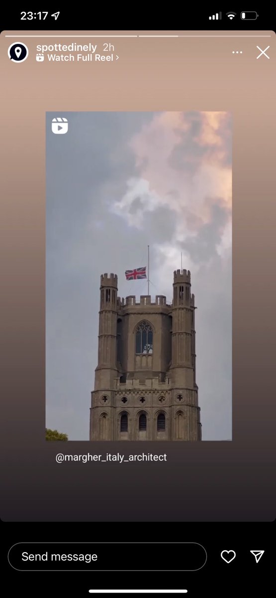 PriSu_Eco's tweet photo. Goodbye your Majesty #QueenElizabeth #Queen #KingCharles #elycathedral #ely https://t.co/q5qBW7X8FJ