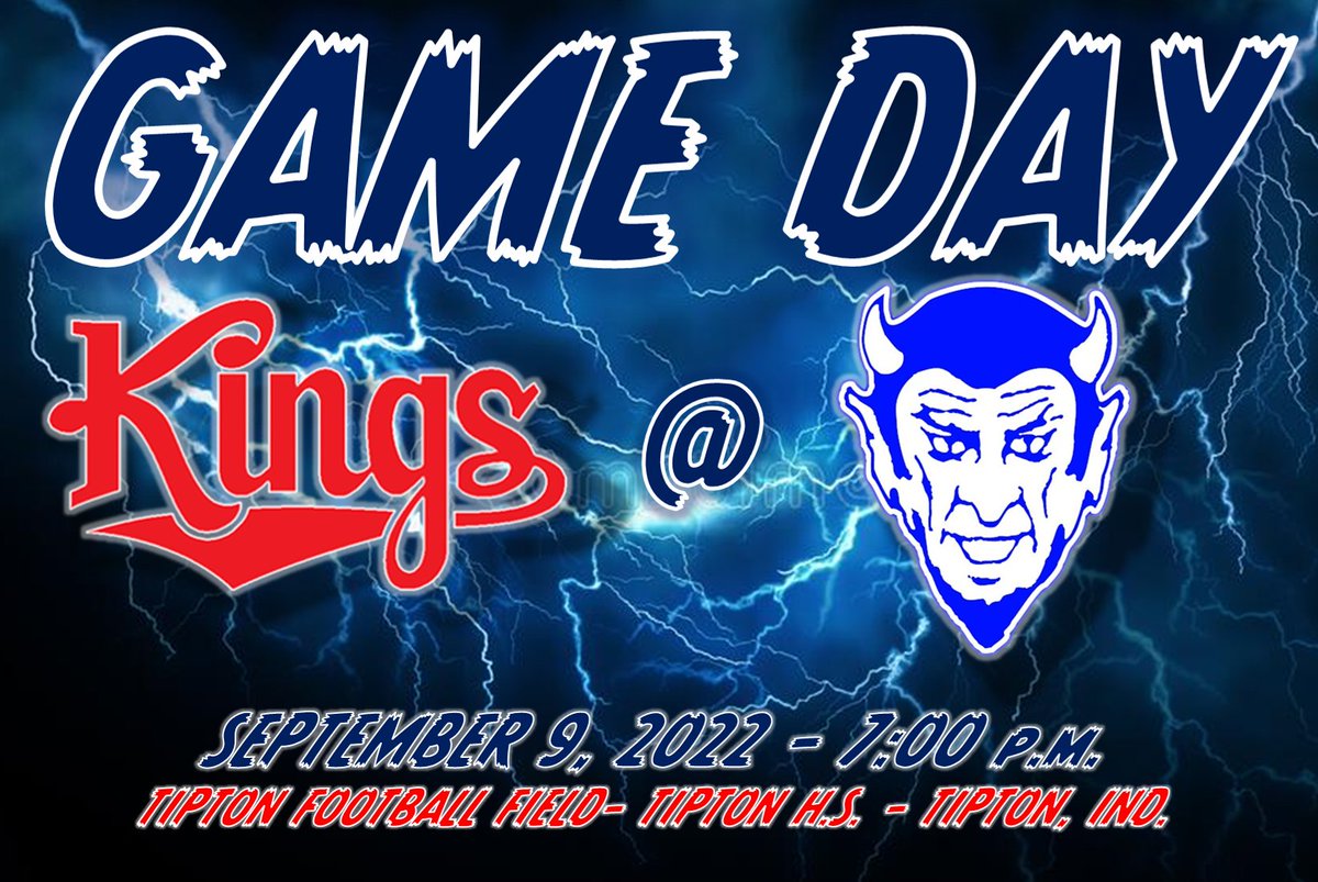 lckfootball's tweet photo. GAME DAY! The Kings hit the road for the second week in a row to defend an undefeated record against Hoosier East opponent Tipton. Kickoff at 7:00. BEAT THE BLUE DEVILS! #casspride #pdl #hittowin https://t.co/pIr4TVwuZF