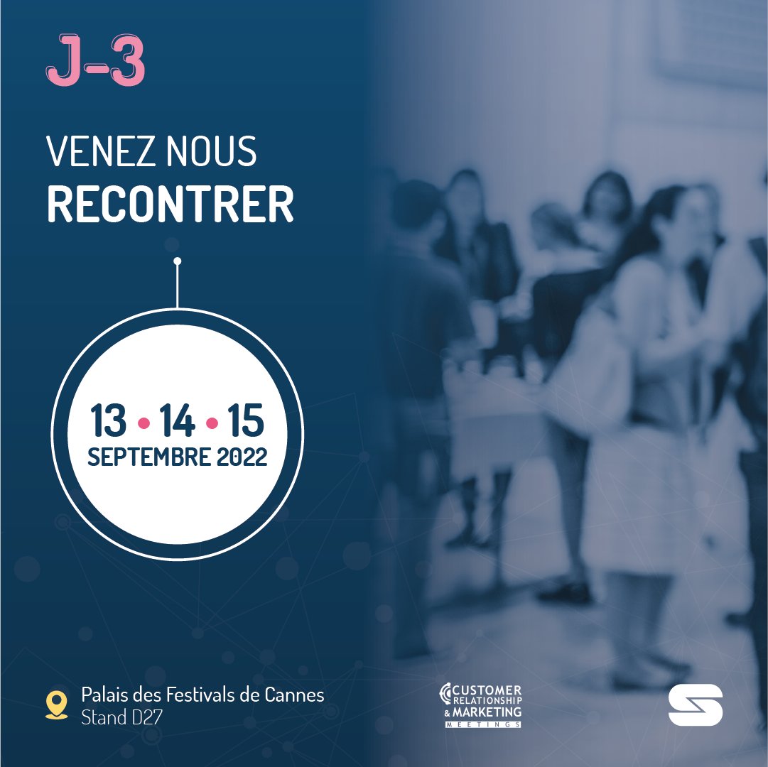 SkazeFR's tweet photo. 📆 J-3 avant notre participation au Salon du @crmmeetings !
Retrouvez @skazes - Stand n°D27 au Palais des Festivals et des Congrès à #Cannes du 13 au 15 septembre !

Hâte d'échanger avec vous 👋 🚀

#programmatique #digitalmarketing #paidmedia #CRMMetings #salon https://t.co/1Izrqx3tJp