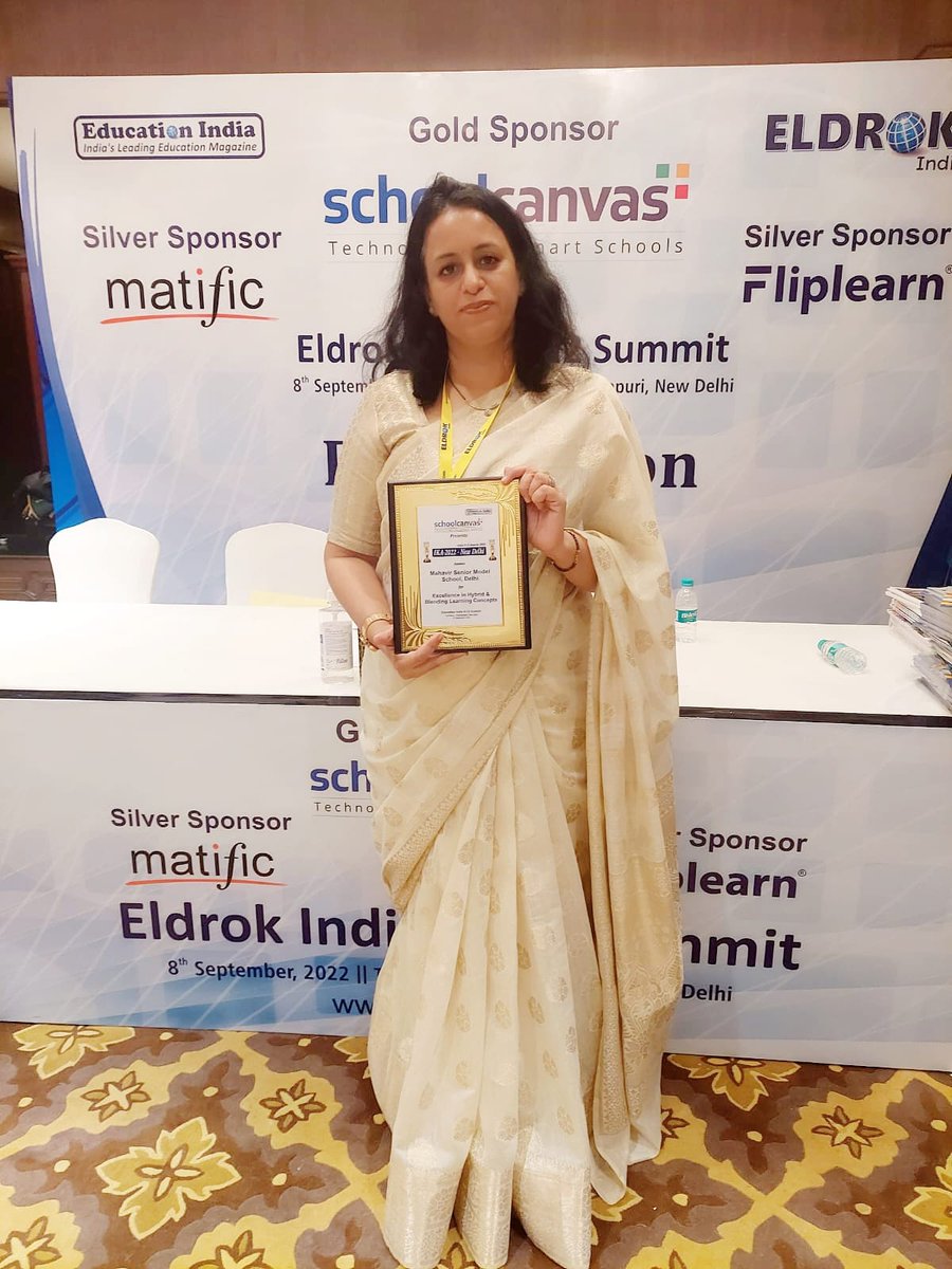 ruchika_sukhija's tweet image. This one is for the strength called Team MSMS. 

School conferred with “#Excellence in #hybrid &amp;amp; #BlendingLearning Concepts” #Award on Wednesday; 8th September 2022, by #Eldrok India at Taj Palace, Chanakyapuri.

Thank you for the recognizing the passion of team.