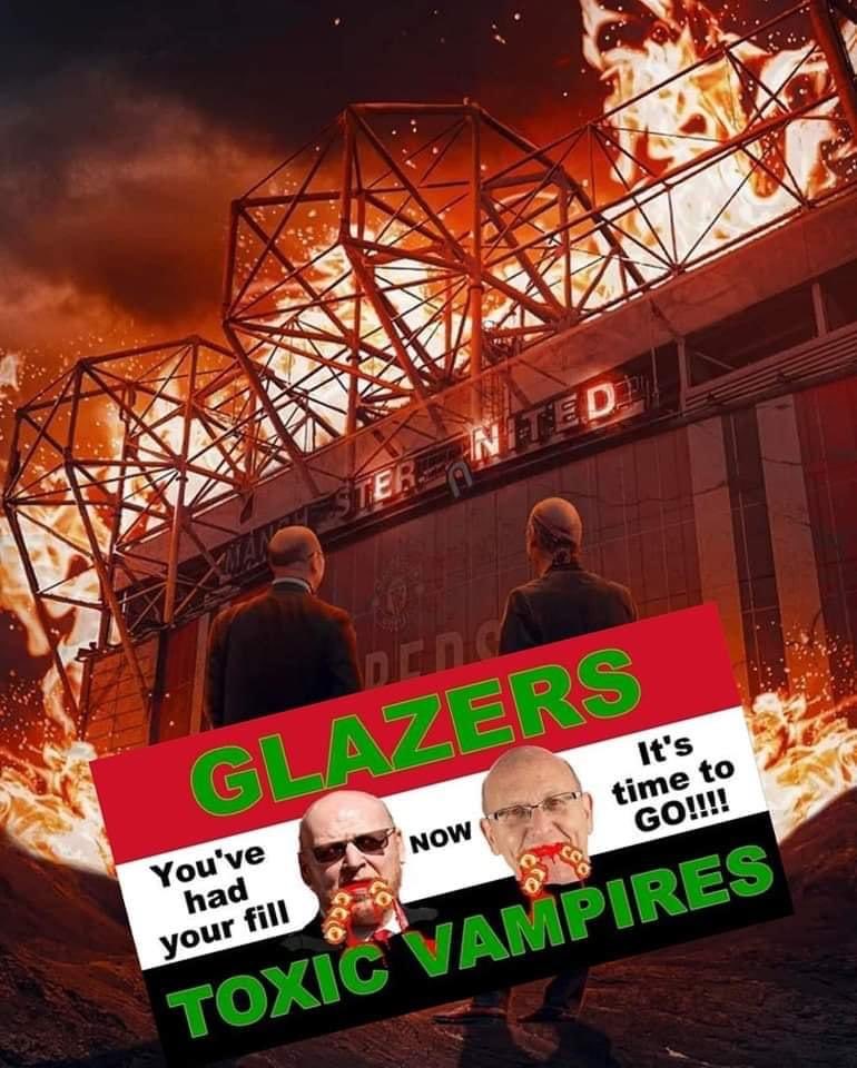 Glazerspissoff's tweet photo. The Glazers are the FIRST problem that needs solving, here’s why:

- OT’s dismal state 
- No sporting project
- Horrendous recruitment team
- Never backing coach fully
- Bad training ground
- £0 invested
- Bankers incharge
- Dividends
- £2bn taken out
- Net debt £582.47m https://t.co/5X1dQIcH8p