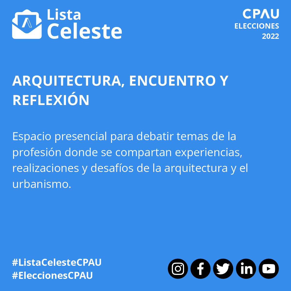 celestecpau's tweet photo. ACTIVIDADES DE EXTENSIÓN:

ARQUITECTURA, ENCUENTRO Y REFLEXIÓN
PROGRAMA CPAU EN EL TERRITORIO
BIENAL SUDAMERICANA DE ARQUITECTURA
SEMANA DE LA ARQUITECTURA

🔗Conocé más en: https://t.co/gpAEeU03lQ

#Elecciones #CPAU #EleccionesCPAU #ListaCeleste #ListaCelesteCPAU https://t.co/G25sgIvGZL