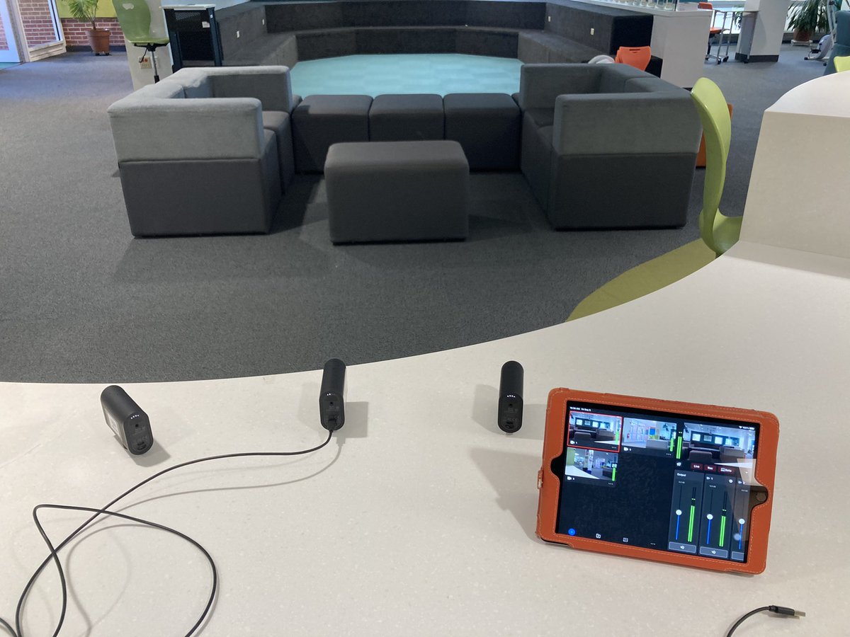 So excited to set up our Mevo cams. Can’t wait for our first live stream! Thank you Spirit of 67! <a href="/LakeForestSD67/">Lake Forest School District 67</a> <a href="/mevocamera/">Mevo</a> <a href="/Spiritof67LF/">Spirit of 67</a>  <a href="/WeAreDeerPath/">Deer Path Middle School</a>