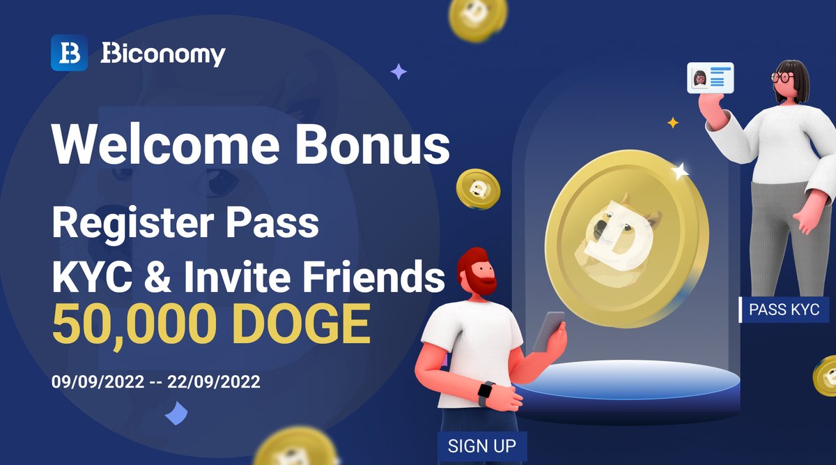 New Bonus Activity on #BiconomyExchange 🚀

💰SHARE 50,000 REWARDS IN #DOGE💰

1️⃣Register &amp; Pass KYC
2️⃣Invite Friends by referral code - the more you invite, the more bonus you get💰
3️⃣RT post and tag 5 friends

Full Details👉cutt.ly/VCUmjaX

#dogecoin #Dogecoinarmy #btc