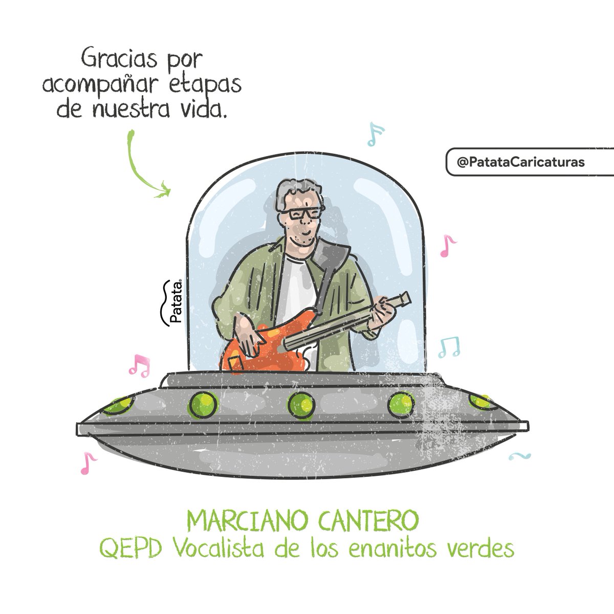 PATATAdibujo's tweet photo. Hoy es “nuestro primer día sin ti” 
Descansa en paz, Marciano Cantero 👽💚 https://t.co/dkWMBTeqLI