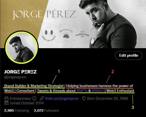 jorgevayron's tweet photo. 🧠 Optimiza Tu Twitter 📈

3 semanas después de optimizar mi perfil de Twitter y mi contenido, estos fueron los resultados.

Esto fue lo que hice.
👇🏼🧵👇🏼 https://t.co/ePr8cD21Dl