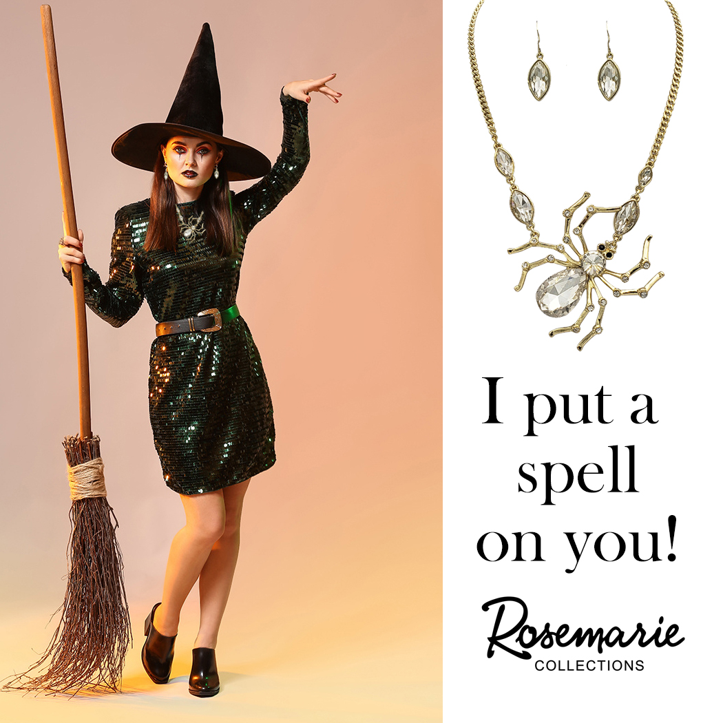 RMCollections's tweet image. I put a spell on you!  We love this oversized statement spider necklace, great for Halloween or anytime of the year. #halloweenjewelry #witch #rosemariecollections #jewelrydesign #femaleentrepeneur #giftideas #giftsforher #jewelry #accessories  #womanownedbusiness