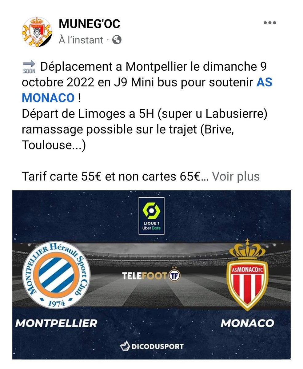 MunegOc's tweet photo. Déplacement à Montpellier pour soutenir @AS_Monaco le dimanche 9 octobre !! Inscription en MP !! #mhscasm https://t.co/fUGhCIPmrt