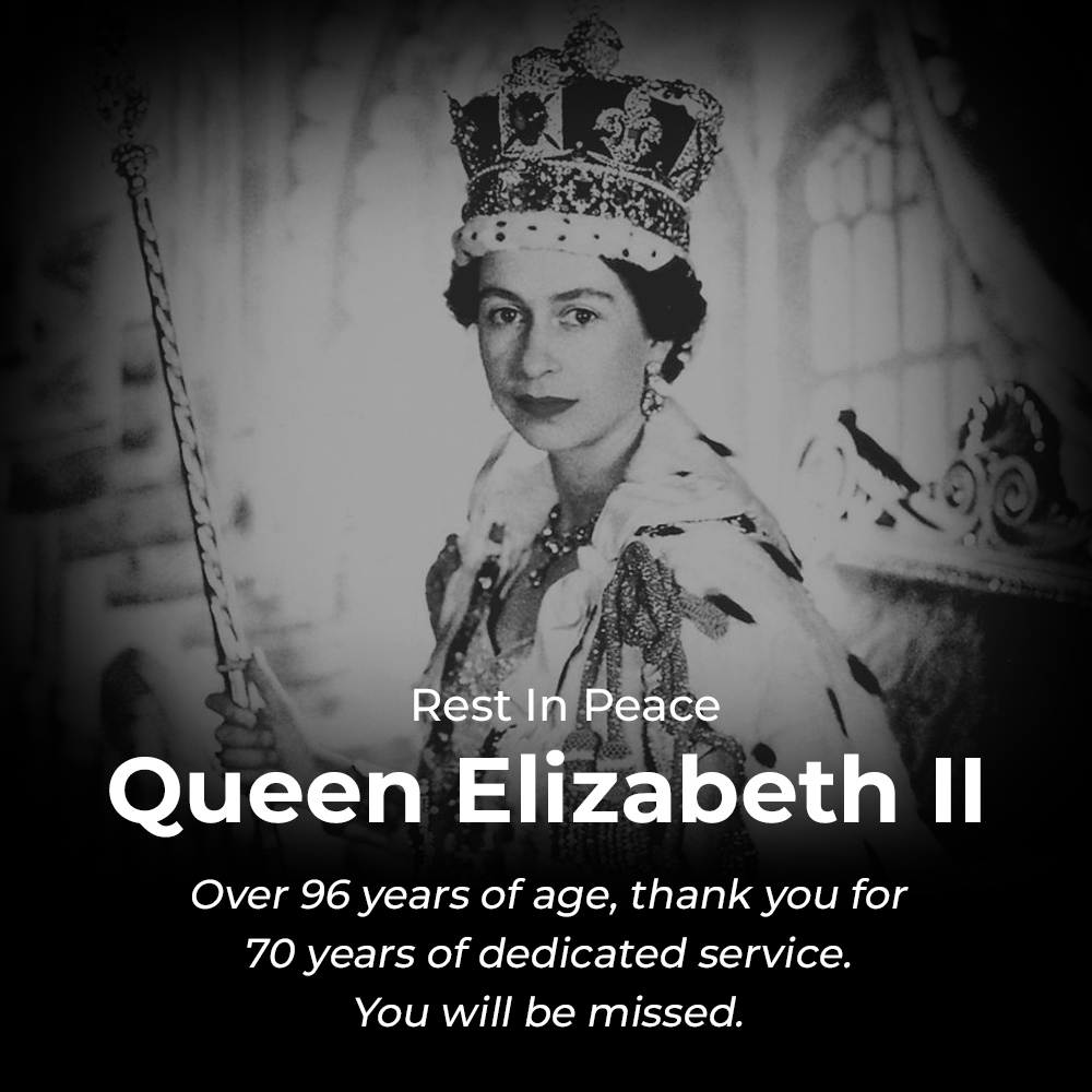getpumpt's tweet photo. Today, we grieve with all of the United Kingdom and the Commonwealth for the passing of Queen Elizabeth II.

We offer our sincerest condolences to @theroyalfamily. Our hearts are with you during these most difficult times. -- https://t.co/1Paww2wLIz
