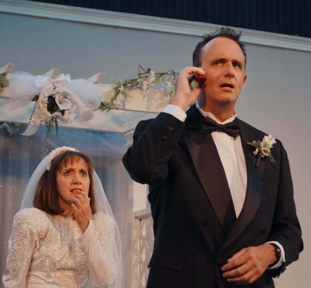 MSTW1's tweet photo. While the skies above look smokey, the air is clear at the Amphitheatre, so we are still planning on having our show tonight. Only 2 more chances to see "Four Weddings and an Elvis" so don't miss it. Tickets available at the gate (CASH/CHECK ONLY). https://t.co/xtP3b3RuqS https://t.co/1KydmnVuHg