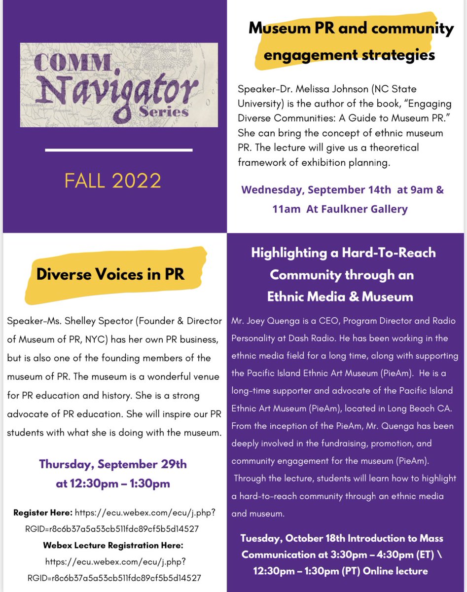 Save the date(s)! Our Comm Navigator series kicks off Sept. 14! #ECUCommNavigator