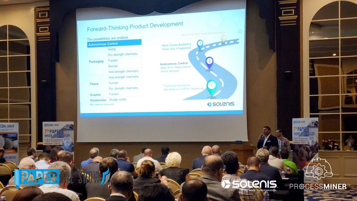 ProcessMiner_'s tweet photo. It's been a great week in Bodrum at the 𝐏𝐚𝐩𝐞𝐫 𝐖𝐞𝐞𝐤 𝐒𝐲𝐦𝐩𝐨𝐬𝐢𝐮𝐦! It's always a pleasure to co-present with our partner, Solenis! Stay tuned for more from #paperweek!

#paperoneshow #paperoneshow2022 #paperexhibition @paperoneshow @TeamSolenis https://t.co/bLSdRw51FJ