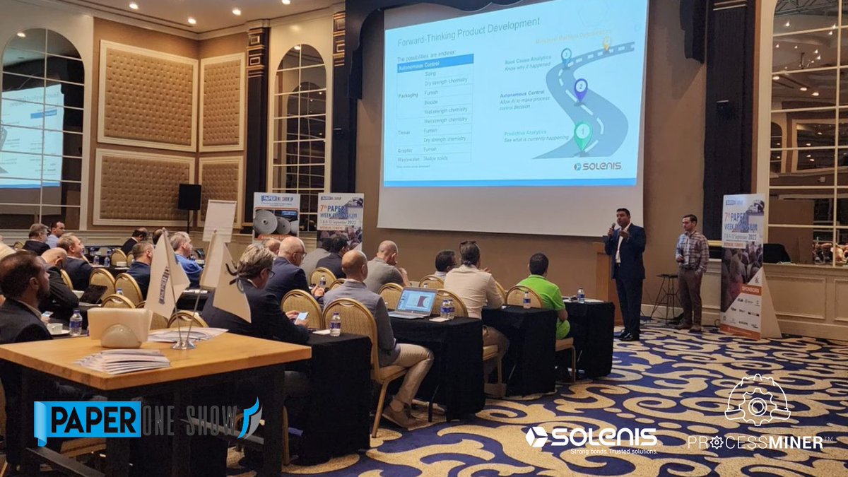 ProcessMiner_'s tweet photo. It's been a great week in Bodrum at the 𝐏𝐚𝐩𝐞𝐫 𝐖𝐞𝐞𝐤 𝐒𝐲𝐦𝐩𝐨𝐬𝐢𝐮𝐦! It's always a pleasure to co-present with our partner, Solenis! Stay tuned for more from #paperweek!

#paperoneshow #paperoneshow2022 #paperexhibition @paperoneshow @TeamSolenis https://t.co/bLSdRw51FJ