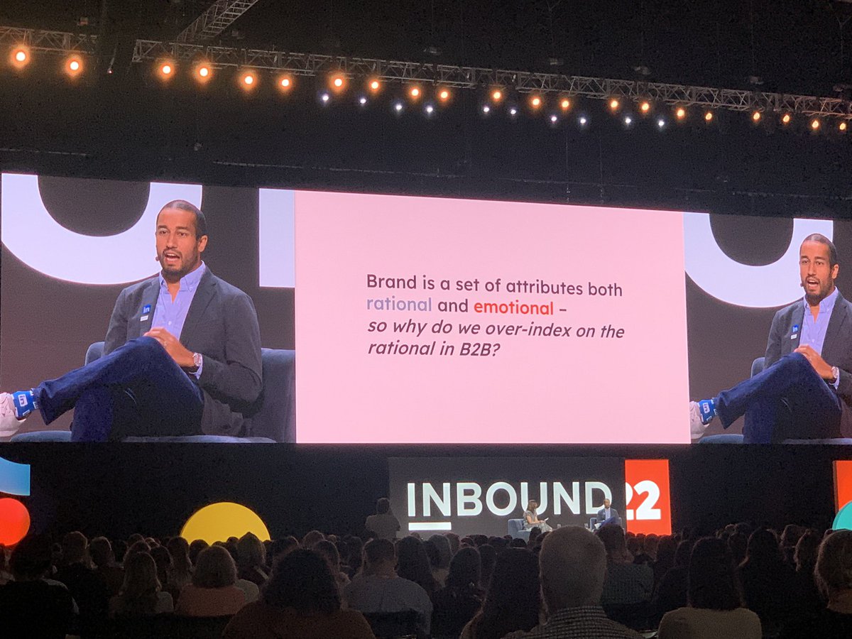 B2B brands that use emotion in organic content see a 58% higher CTR, 45% for paid ads. - Tusar Barik, Director <a href="/LinkedIn/">LinkedIn</a> 

#Inbound2022 #INBOUND22 <a href="/inbound/">super lozanito bross</a>