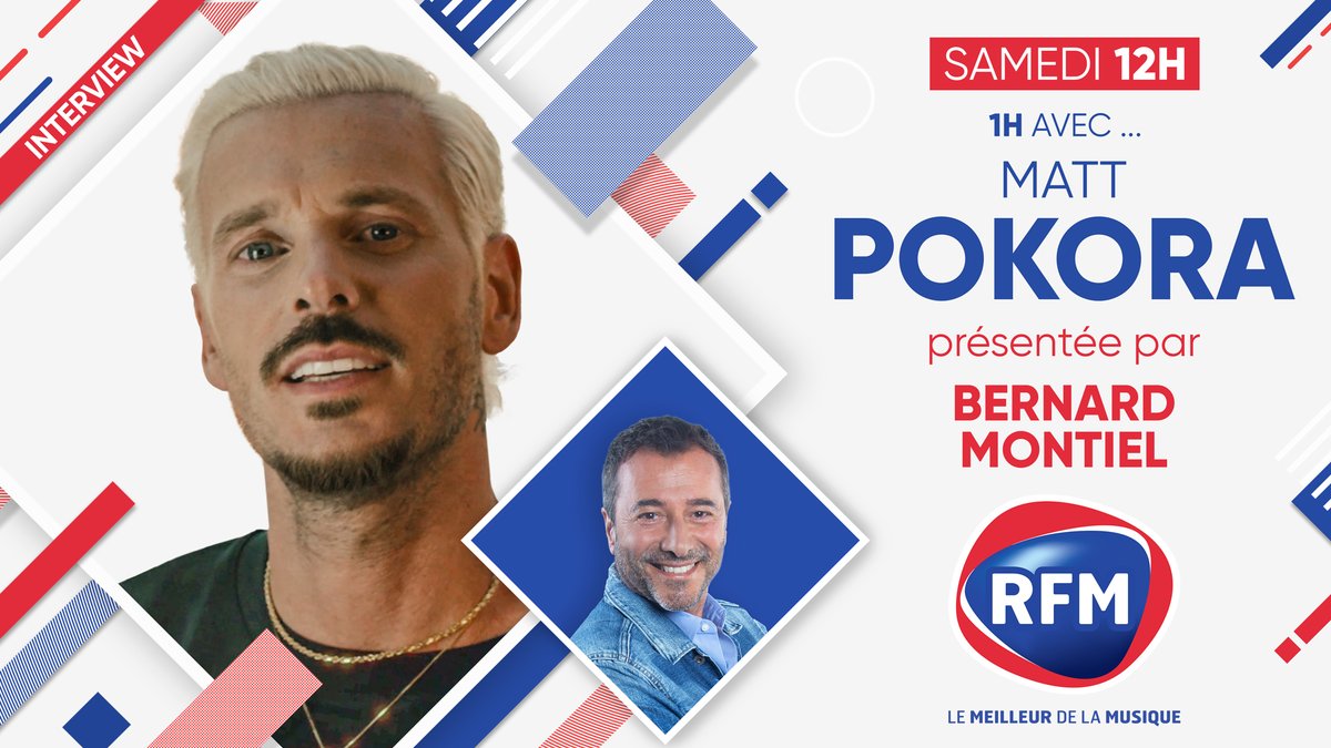 RFMFrance's tweet photo. 🎙️ Aujourd'hui, dès 12h, @bernard_montiel passera #UneHeureAvec @MPokora à l'occasion de son nouveau single #QuiOnEst ! https://t.co/luw1rQ7lr5
