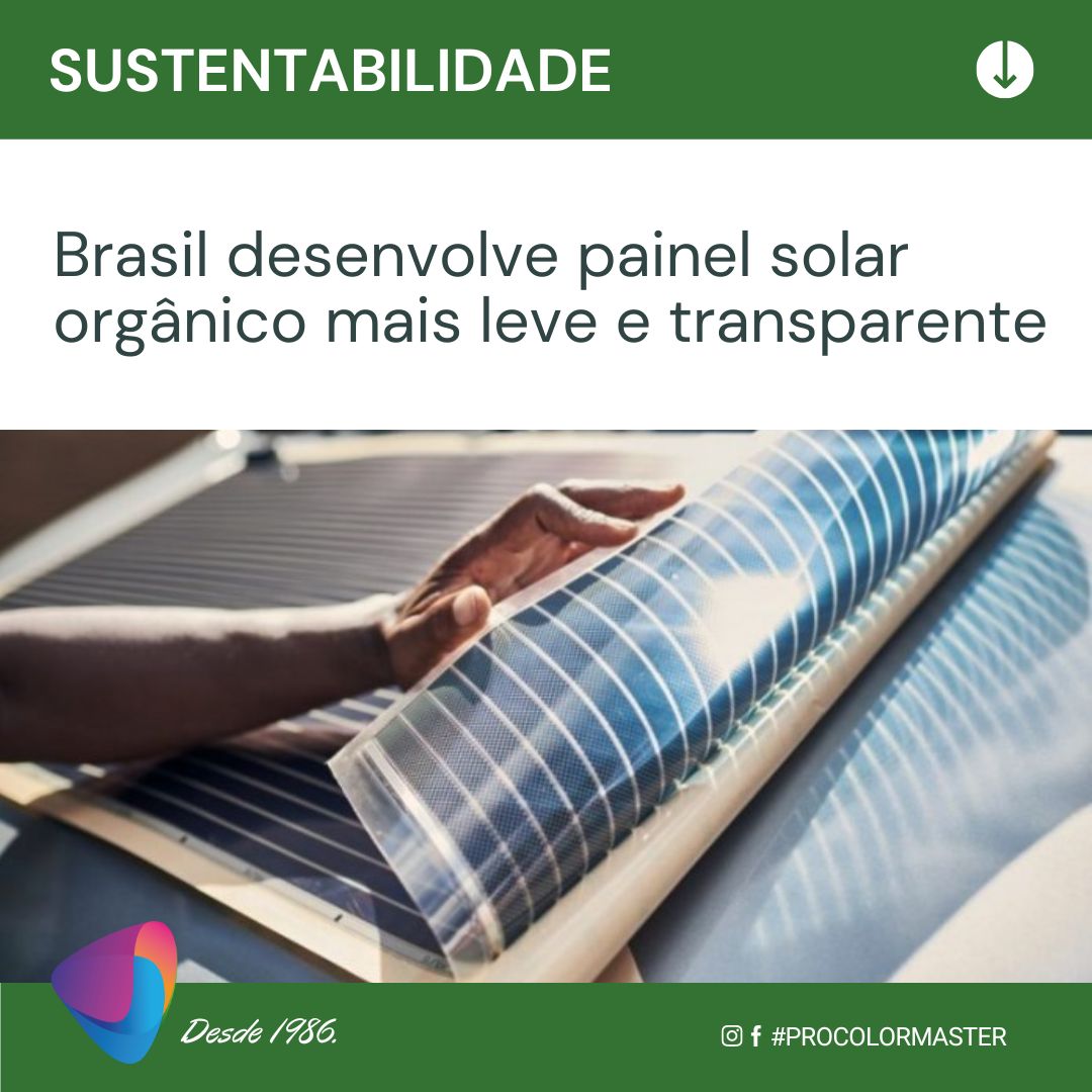 procolormaster's tweet photo. Uma tecnologia considerada disruptiva em todo o mundo e que pode alimentar uma nova indústria inteira em um futuro mais próximo do que a gente imagina – sim, feito no Brasil.
.
O Painel Fotovoltaico Orgânico é constituído de um filme plástico em que tintas à base de carbono https://t.co/Kafz8nT59d