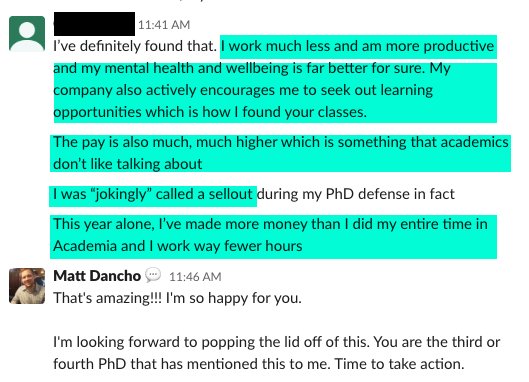 Why would anyone choose academia over industry? I know I wouldn't.

Here's why.

#rstats #python #ex...